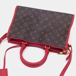 Pre Owned Louis Vuitton Brown, Red Coated Canvas Popincourt PM