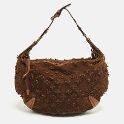 مملوكة مسبقًا Louis Vuitton Onatah Fleurs GM Cacao Monogram Suede Bag