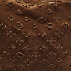 مملوكة مسبقًا Louis Vuitton Onatah Fleurs GM Cacao Monogram Suede Bag