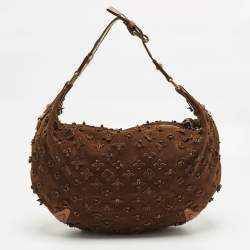 مملوكة مسبقًا Louis Vuitton Onatah Fleurs GM Cacao Monogram Suede Bag