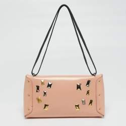 Pre Owned Louis Vuitton Glazed Leather Peach/Black Sac Triangle PM Bag