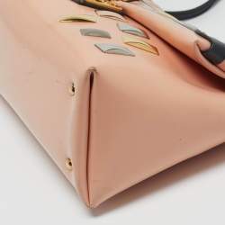 Pre Owned Louis Vuitton Glazed Leather Peach/Black Sac Triangle PM Bag