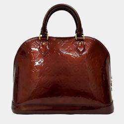 Pre Owned Louis Vuitton Red Monogram Vernis Alma PM