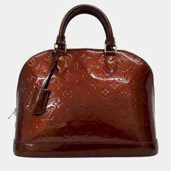 Pre Owned Louis Vuitton Red Monogram Vernis Alma PM