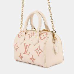 Pre Owned Louis Vuitton Speedy Bandouliere CrMe/Rose Trianonem46397 Monogram Empreinte Leather Size 20