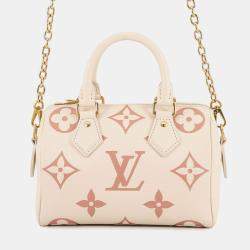 Pre Owned Louis Vuitton Speedy Bandouliere CrMe/Rose Trianonem46397 Monogram Empreinte Leather Size 20