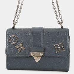 Pre Owned Louis Vuitton Saint Sulpice Indigoblue Monogram Empreinte Leather Size Pm