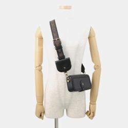 Pre Owned Louis Vuitton Officer Pouch Black Leather