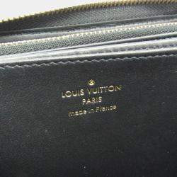 Pre Owned Louis Vuitton Coussin Zippy Wallet Lamb Leather Long Wallet bi-fold Black