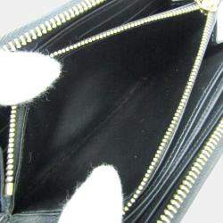 Pre Owned Louis Vuitton Coussin Zippy Wallet Lamb Leather Long Wallet bi-fold Black