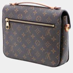 Pre Owned Louis Vuitton Brown Monogram Pochette Metis