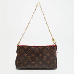 Pre Owned Louis Vuitton Pallas Cherry Monogram Canvas Chain Clutch