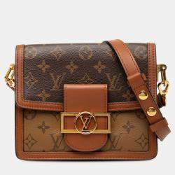 Pre Owned Louis Vuitton Brown Monogram Reverse Mini Dauphine