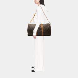 Pre Owned Louis Vuitton Brown Monogram Keepall Bandouliere 60