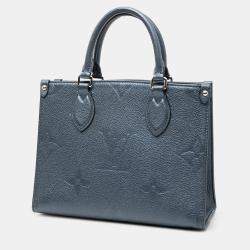 Pre Owned Louis Vuitton Blue Metallic Monogram Giant Empreinte Onthego PM