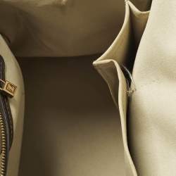 Pre Owned Louis Vuitton Josephine GM Green/Brown Monogram Mini Lin Canvas Bag