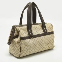 Pre Owned Louis Vuitton Josephine GM Green/Brown Monogram Mini Lin Canvas Bag