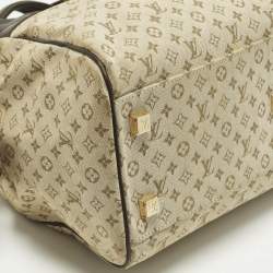 Pre Owned Louis Vuitton Josephine GM Green/Brown Monogram Mini Lin Canvas Bag