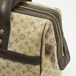 Pre Owned Louis Vuitton Josephine GM Green/Brown Monogram Mini Lin Canvas Bag