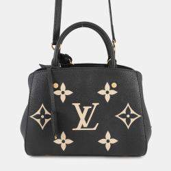 Pre Owned Louis Vuitton Montaignebb Noir Monogram Empreinte Leather Size Bb