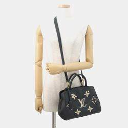 Pre Owned Louis Vuitton Montaignebb Noir Monogram Empreinte Leather Size Bb