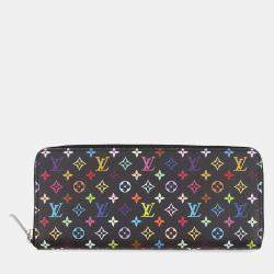 Pre Owned Louis Vuitton Lv Tm Portefeuille Clemence Noir/Multicolor Monogram Canvas