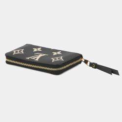Pre Owned Louis Vuitton Zippy Wallet Noir/Beige Bicolor Monogram Empreinte Leather