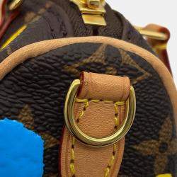 Pre Owned Louis Vuitton Lv X Yk Nano Speedy Red Monogram Painted Dot Size Nano