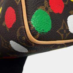 Pre Owned Louis Vuitton Lv X Yk Nano Speedy Red Monogram Painted Dot Size Nano