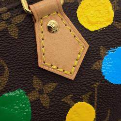 Pre Owned Louis Vuitton Lv X Yk Nano Speedy Red Monogram Painted Dot Size Nano