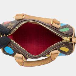 Pre Owned Louis Vuitton Lv X Yk Nano Speedy Red Monogram Painted Dot Size Nano