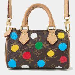 Pre Owned Louis Vuitton Lv X Yk Nano Speedy Red Monogram Painted Dot Size Nano