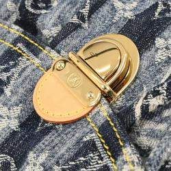 Pre Owned Louis Vuitton Blue Monogram Denim Mini Pleaty Raye Handbag