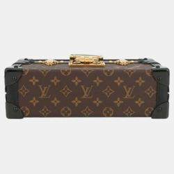 Pre Owned Louis Vuitton Black Brown Monogram Petite Malle