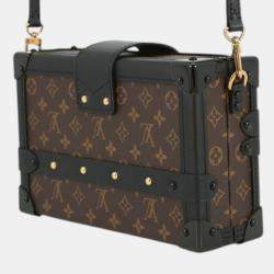 Pre Owned Louis Vuitton Black Brown Monogram Petite Malle