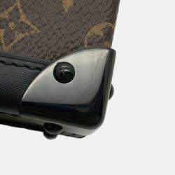 Pre Owned Louis Vuitton Black Brown Monogram Petite Malle