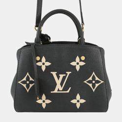 Pre Owned Louis Vuitton Black Bicolor Monogram Empreinte Giant Montaigne BB