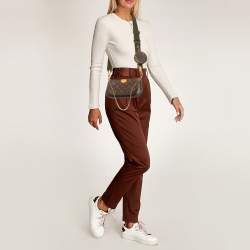 مملوكة مسبقًا حقيبة لويس فويتون كانفاس مزينة بمونوغرام كاكي متعددة الجيوب