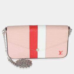 Pre Owned Louis Vuitton Rose Ballerine Epi Stripe Felicie Pochette