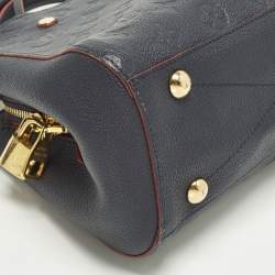 مملوكة مسبقًا حقيبة لويس فيتون مونتيجن بي بي مونوجرام إمبرانت جلد أزرق إنفيني