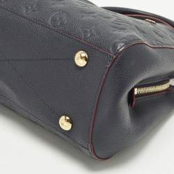 مملوكة مسبقًا حقيبة لويس فيتون مونتيجن بي بي مونوجرام إمبرانت جلد أزرق إنفيني