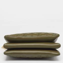 Pre Owned Louis Vuitton Coussin MM Khaki Monogram Embossed Leather Shoulder Bag