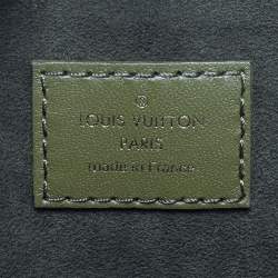 Pre Owned Louis Vuitton Coussin MM Khaki Monogram Embossed Leather Shoulder Bag