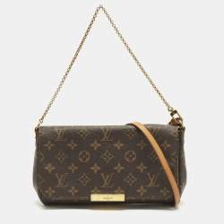 Pre Owned حقيبة لوي فيتون فيفوريت MM كانفاس دمييه ايبين
