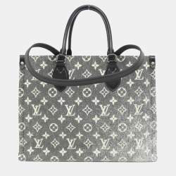 Pre Owned Louis Vuitton Grey Monogram Jacquard Canvas On-The-Go Mm Handbag