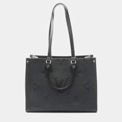 Pre Owned Louis Vuitton On The Go Mm Monogram Empreinte Noir Tote Bag Leather Black