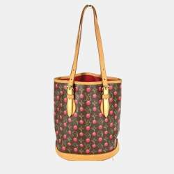 مملوكة مسبقًا Louis Vuitton Monogram Cherry Bucket Pm Canvas Design Brown.