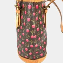 مملوكة مسبقًا Louis Vuitton Monogram Cherry Bucket Pm Canvas Design Brown.