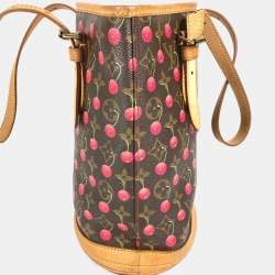 مملوكة مسبقًا Louis Vuitton Monogram Cherry Bucket Pm Canvas Design Brown.