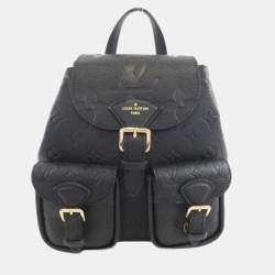 Pre Owned Louis Vuitton Black Monogram Empreinte Backup Backpack